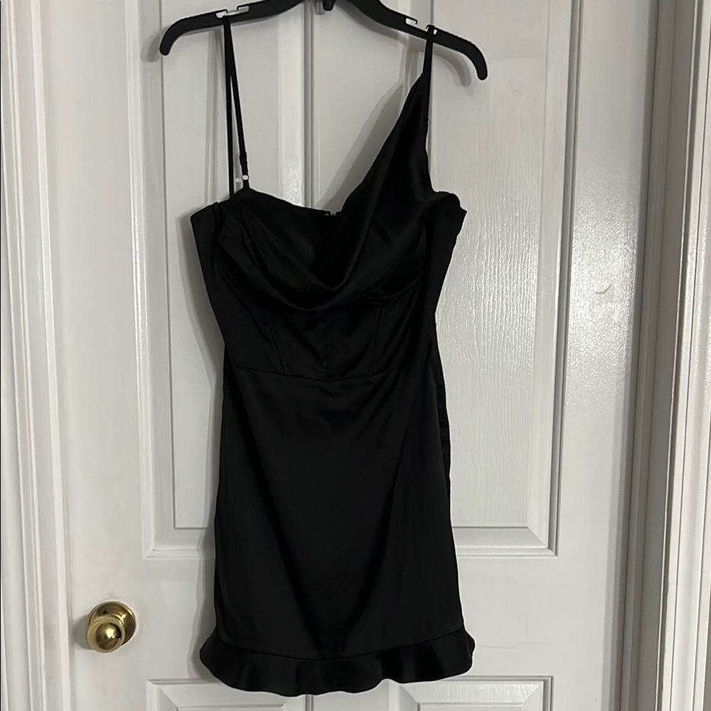 Oh Polly Black Asymmetrical Mini Dress